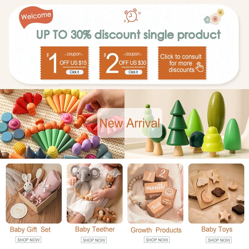 Wooden Chew Handheld Toys
