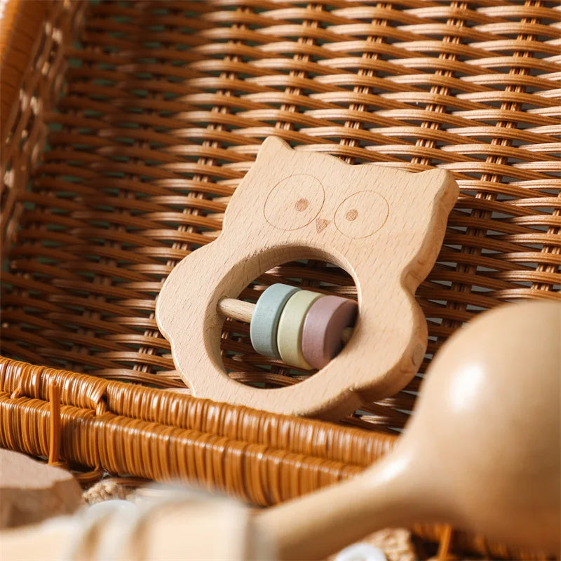 Wooden Chew Handheld Toys