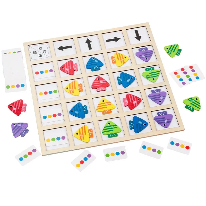 Montessori Wooden Direction and Match Game
