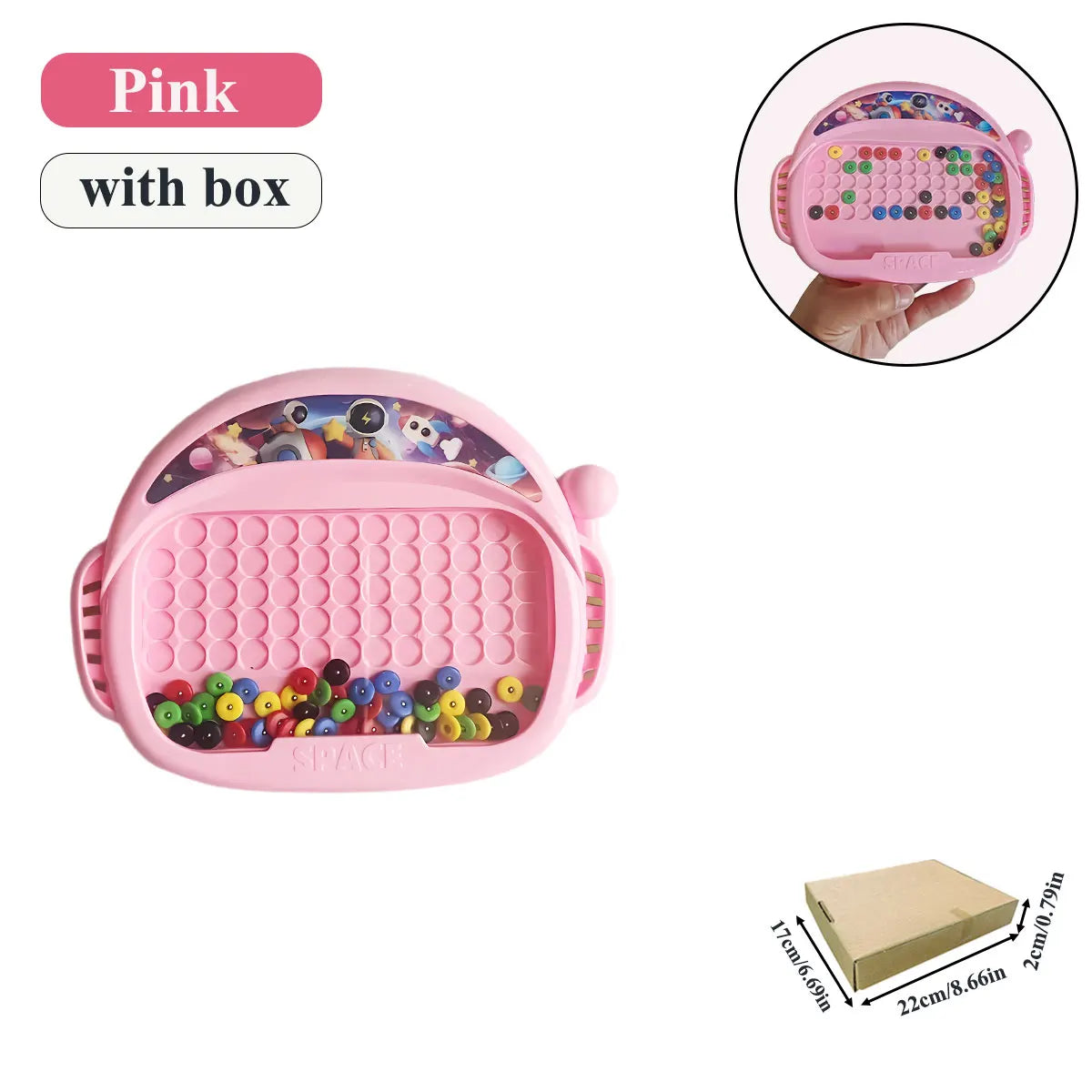 Magnetic Doodle Board with Pen & Beads