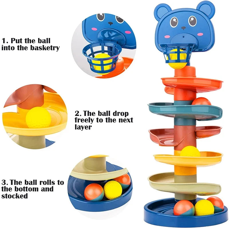 Montessori Toy Rolling Ball Tower