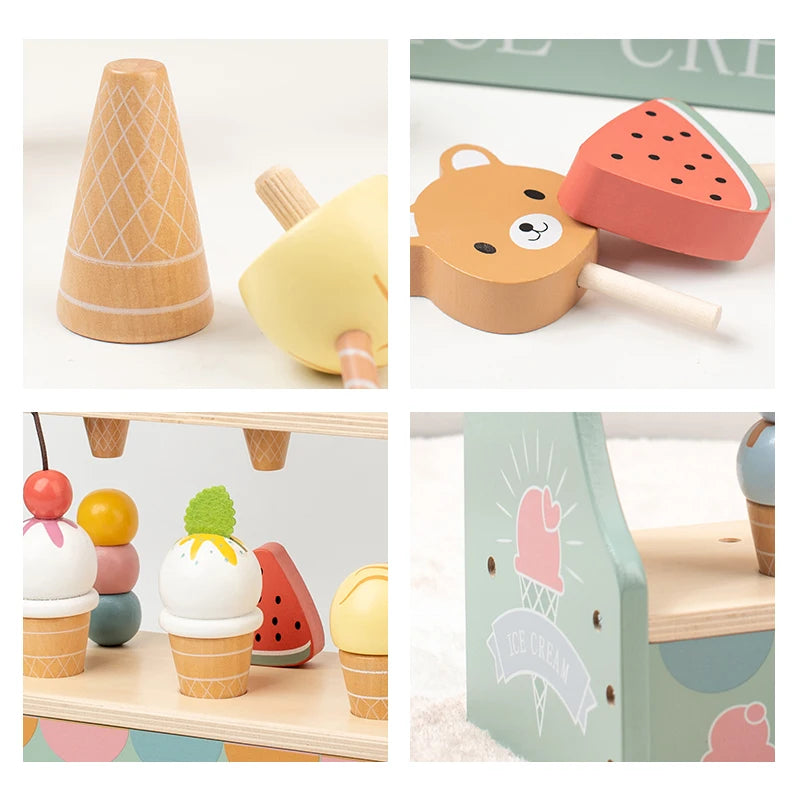 Montessori Wooden Ice Cream Playset