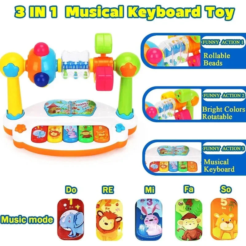 Piano Keyboard with Light Sound and Musical Toy