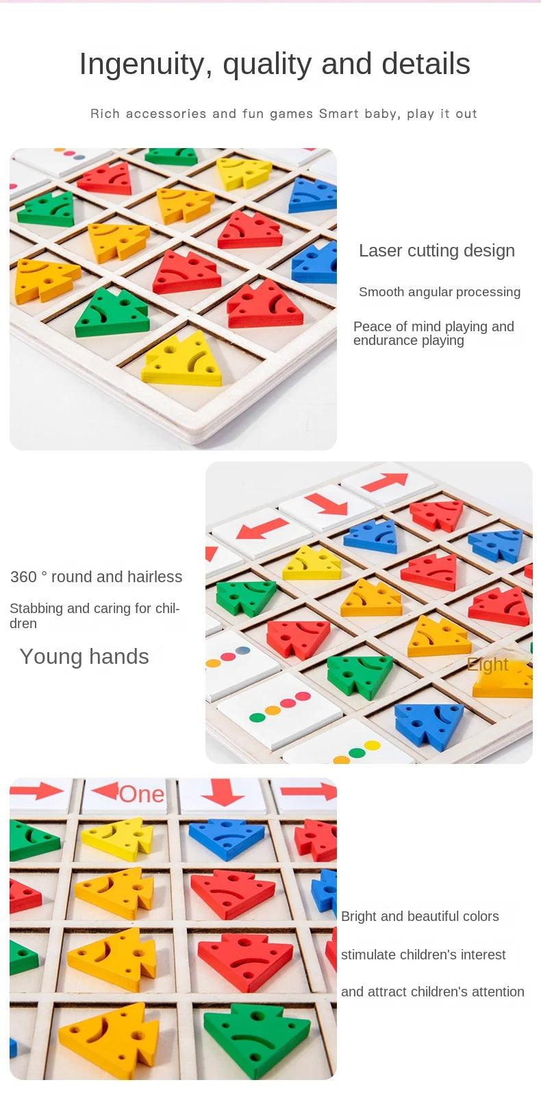 Montessori Wooden Direction and Match Game