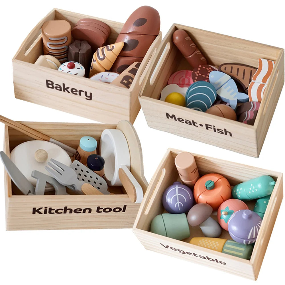 Wooden Kitchen Cutting Food Accessories Set