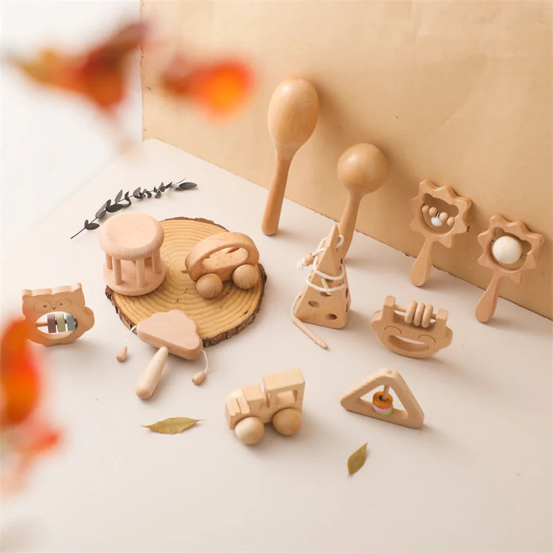 Wooden Chew Handheld Toys