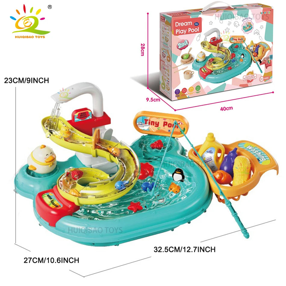 Electric Dishwasher With Running Water Play Set