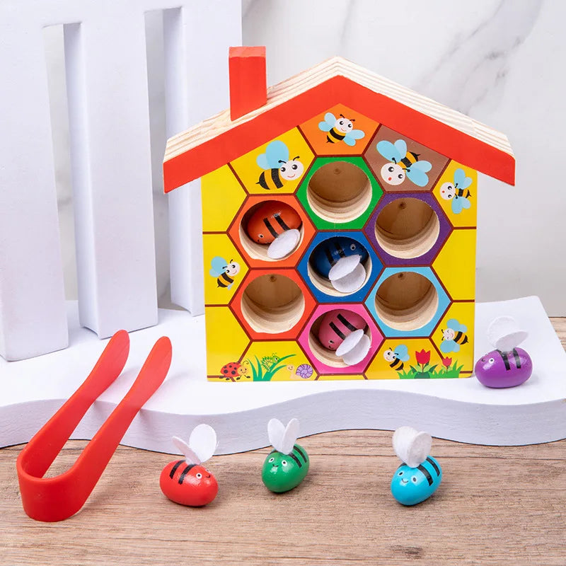 Wooden Bee Hive Matching Game