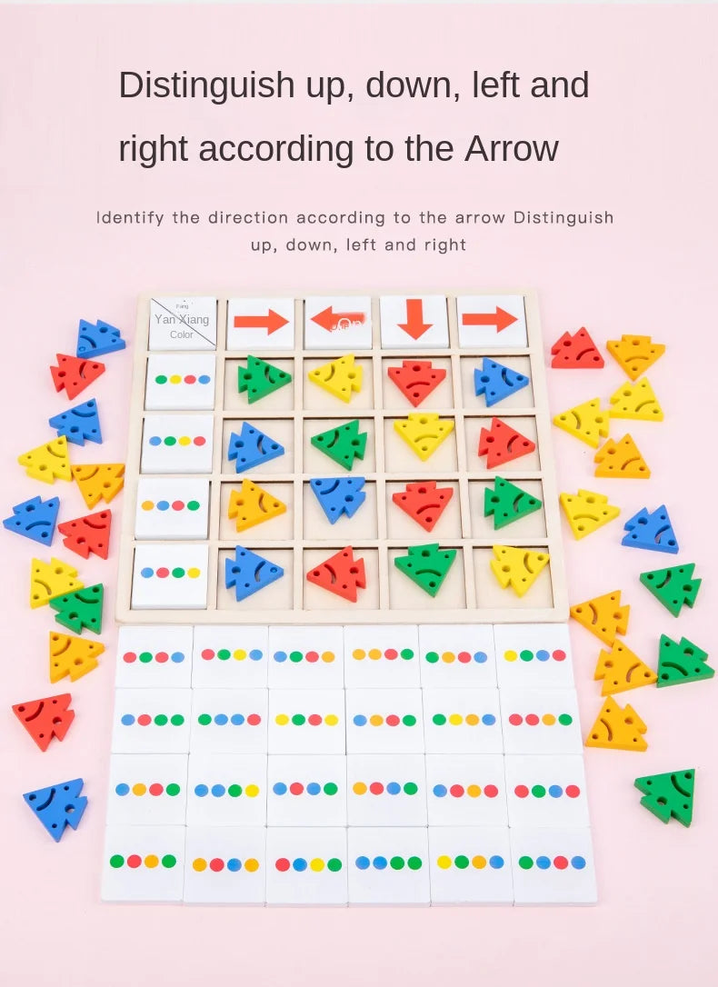 Montessori Wooden Direction and Match Game