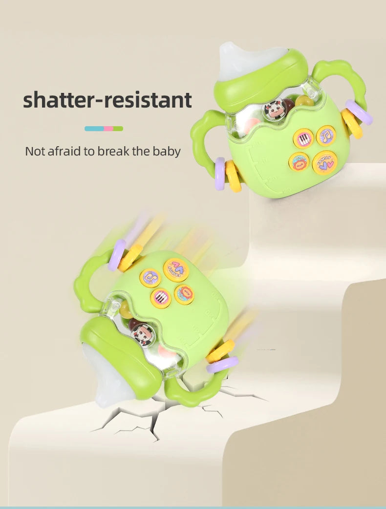 Baby Bottle Toy with Musical Rattle Teether