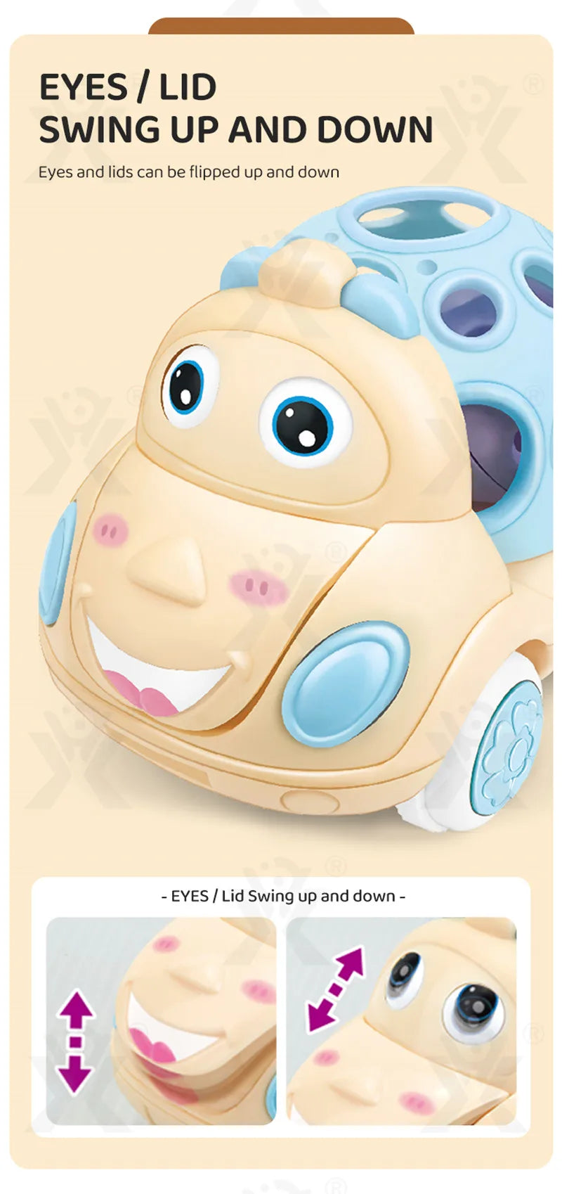 Soft Rubber Push and Go Vehicles