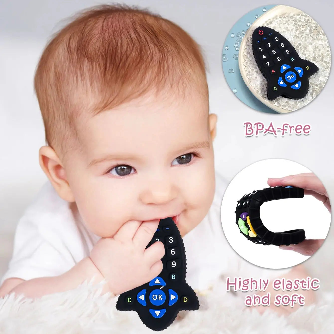 Remote Control Silicone Baby Teether Toys BPA Free