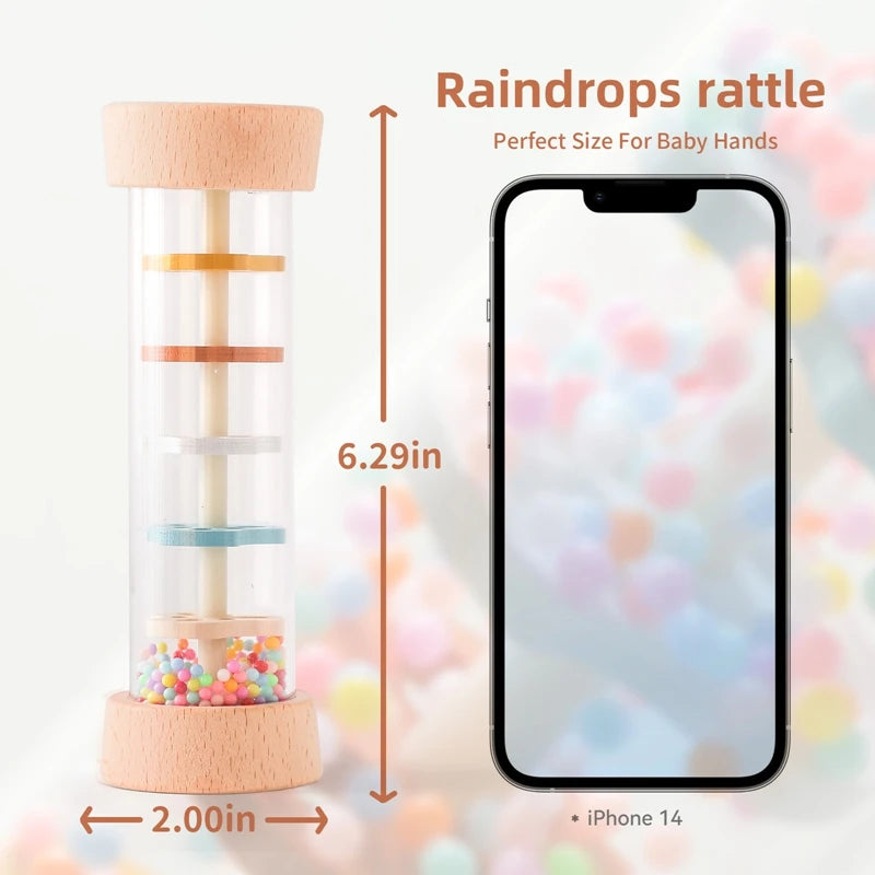Montessori Rain Stick Rainbow Hourglass