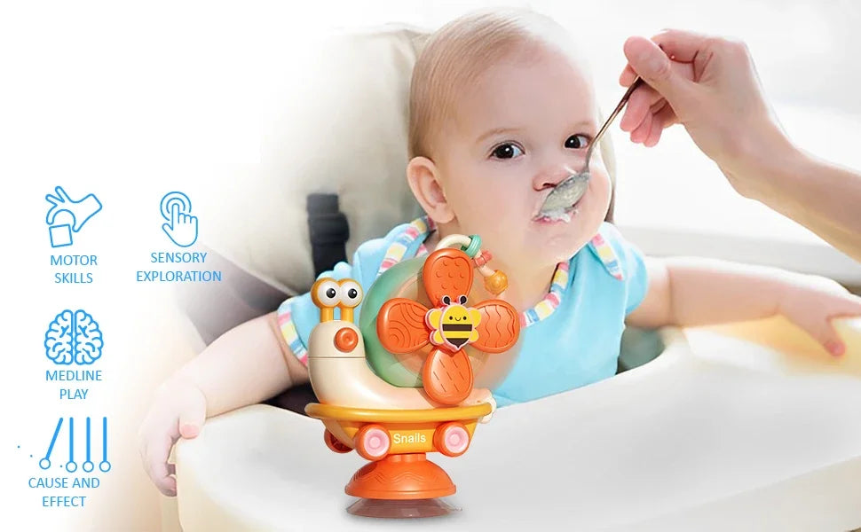 Montessori Inspired Dining Table Toy Suction Spinner