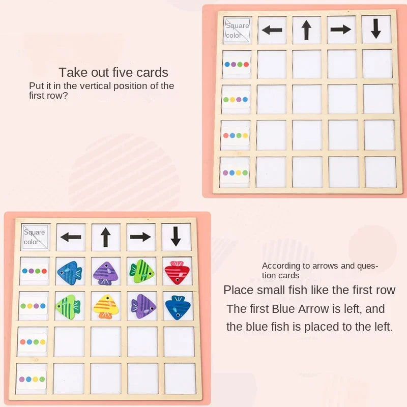 Montessori Wooden Direction and Match Game