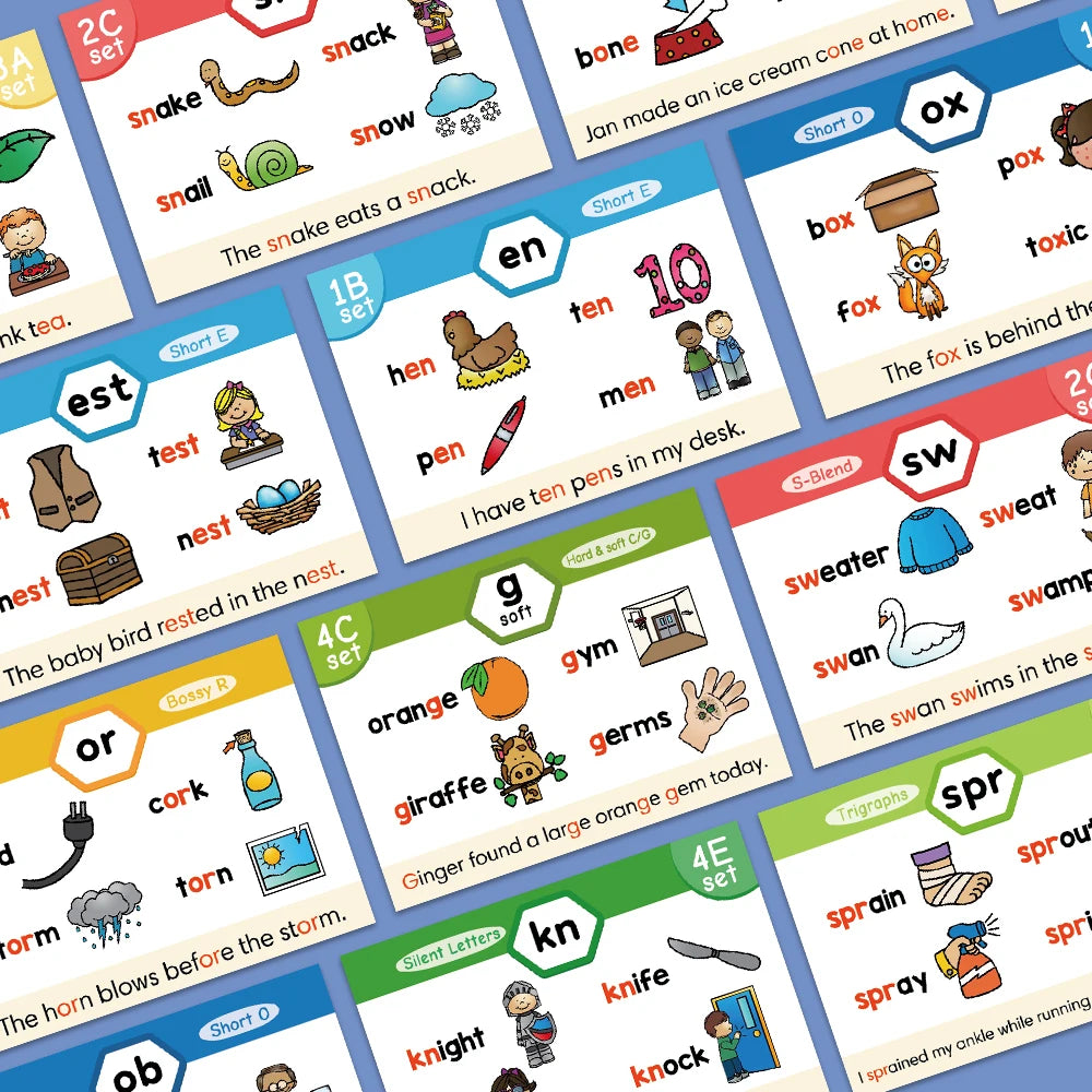 English Phonics Flashcards