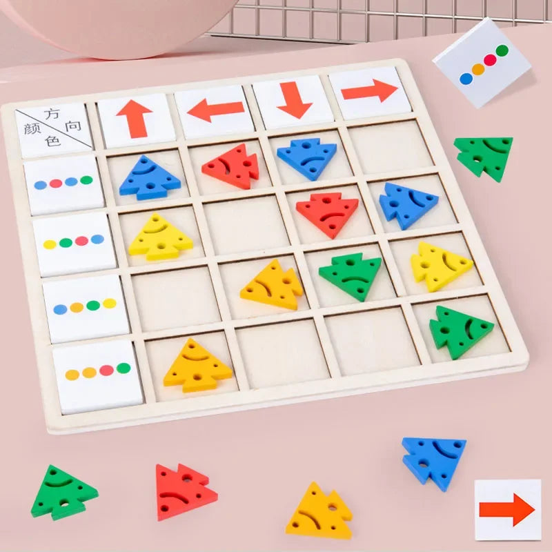 Montessori Wooden Direction and Match Game