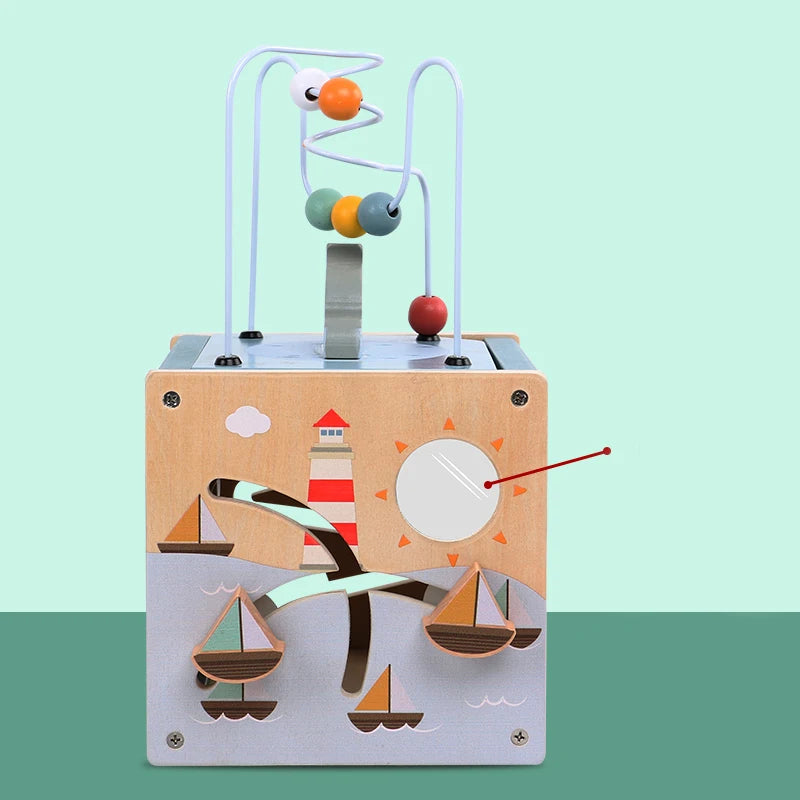 5 in 1 Wooden Maze Activity Cube