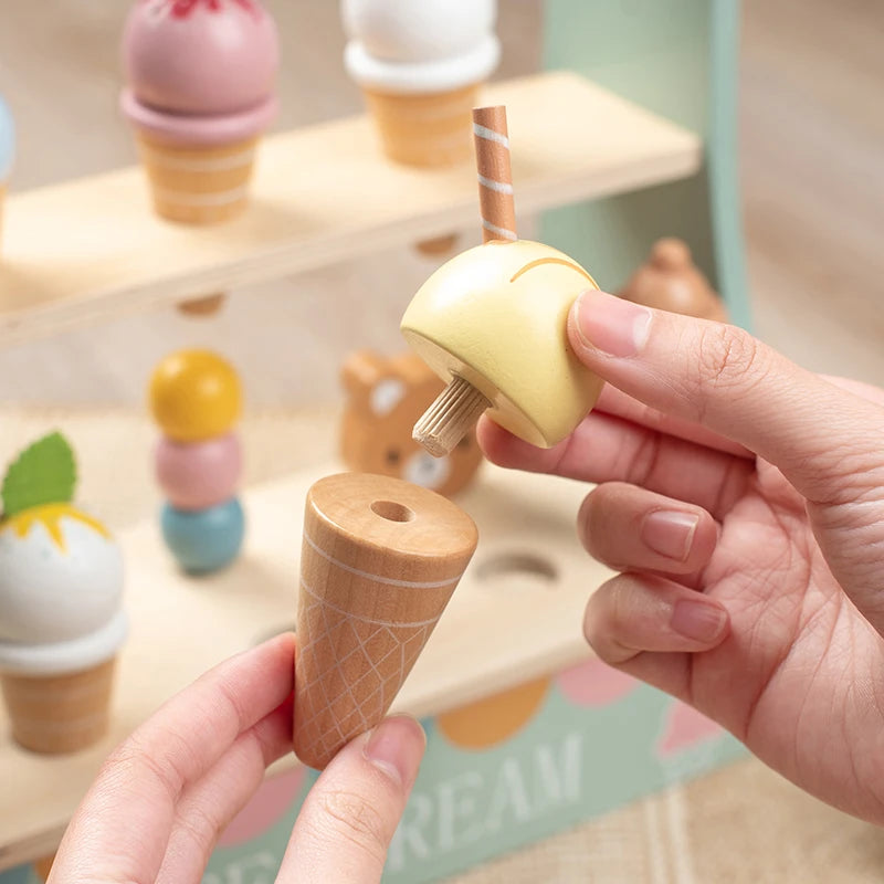 Montessori Wooden Ice Cream Playset