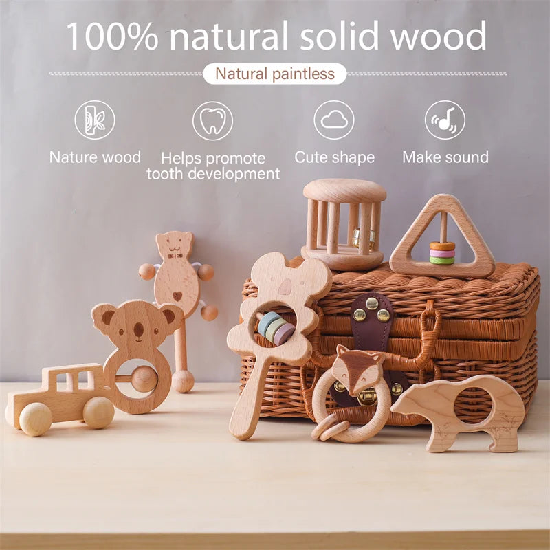 Wooden Chew Handheld Toys