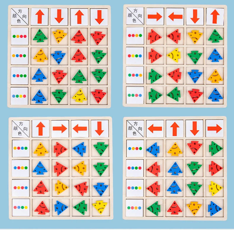 Montessori Wooden Direction and Match Game