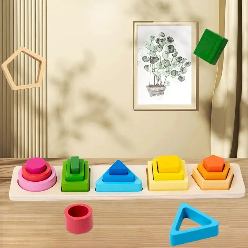 Montessori Wooden Sorting and Stacking Toys
