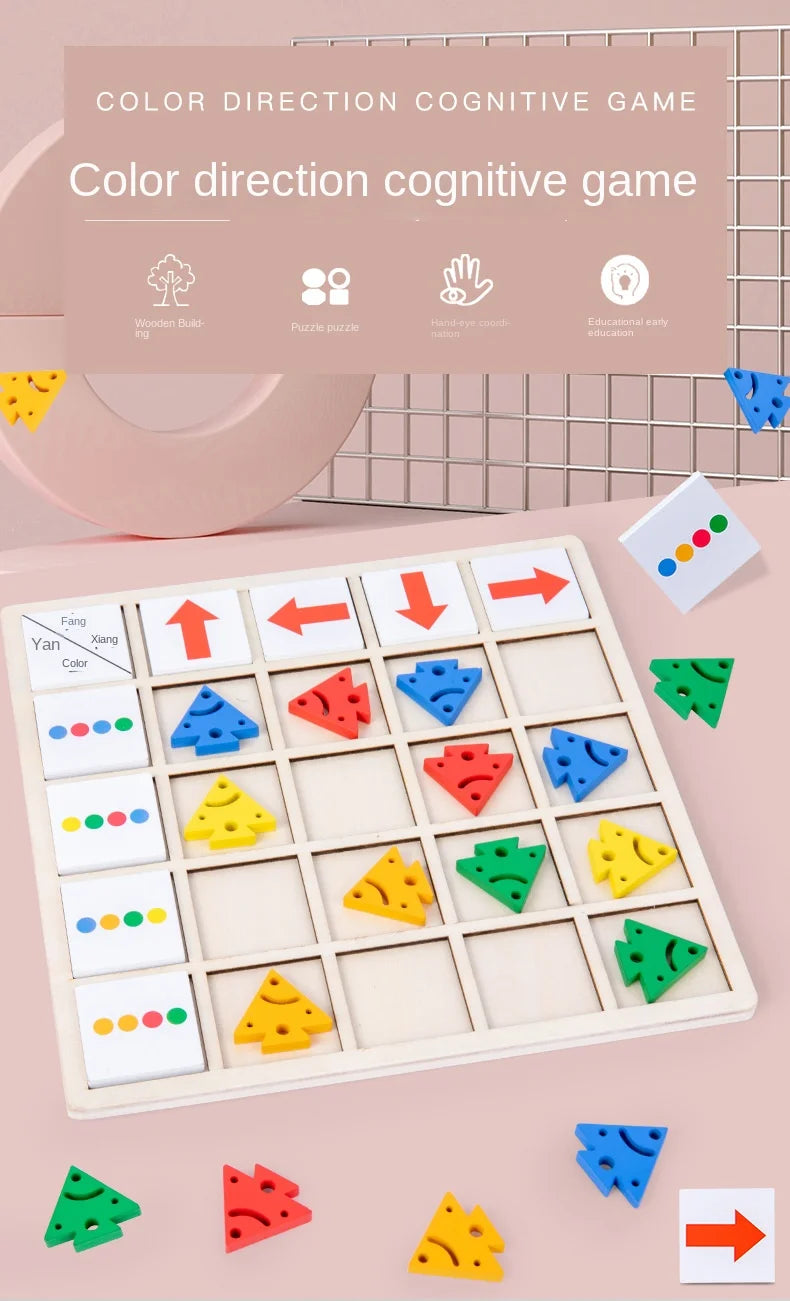 Montessori Wooden Direction and Match Game