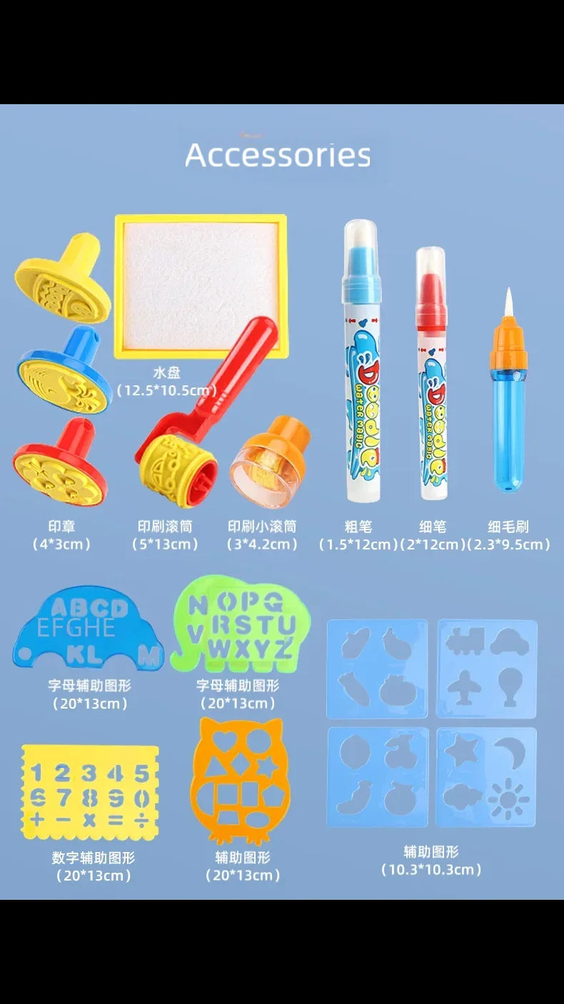 Montessori Magic Water Canvas Coloring Doodle Board