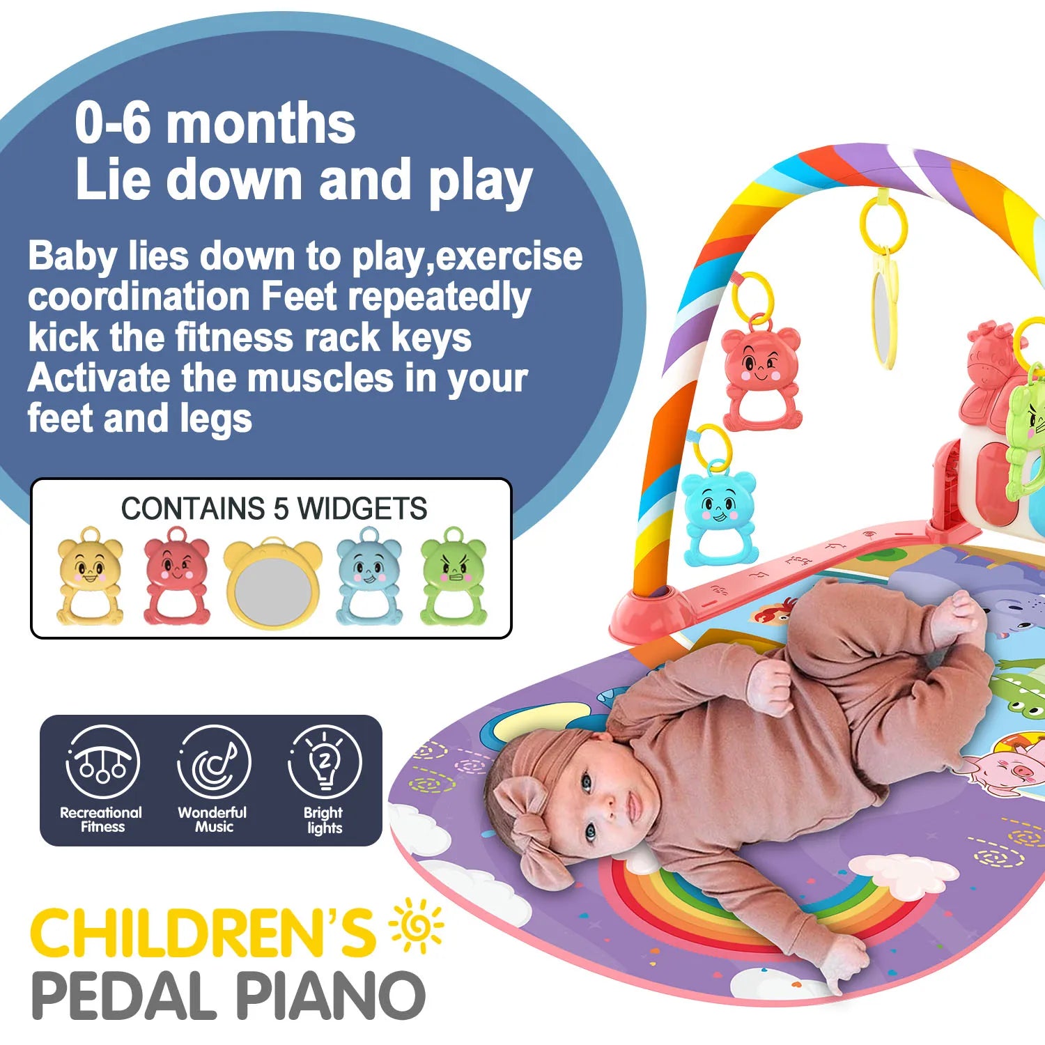 Music Fitness Baby Crawling Mat Activities