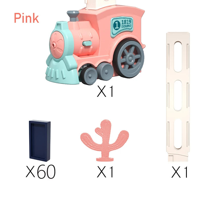 Electric Domino Train Car Set with Sound & Light