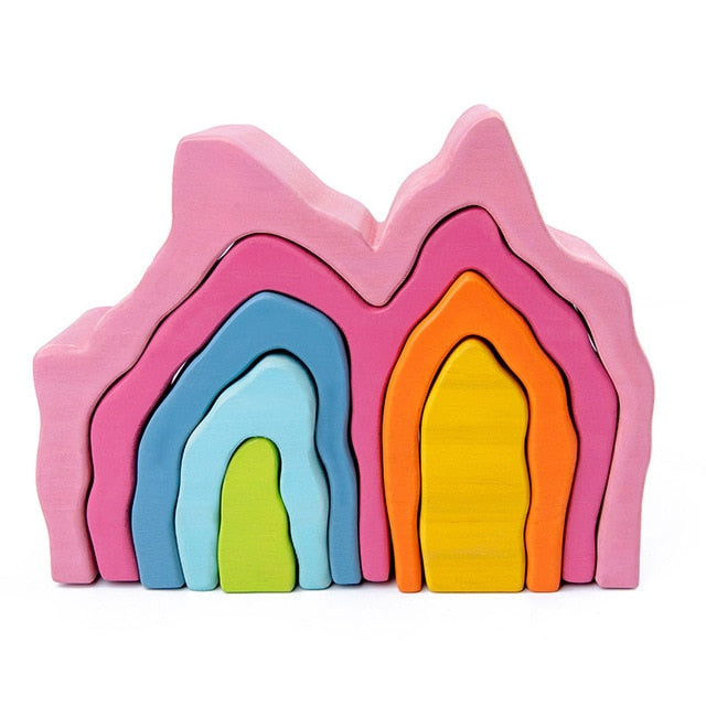 Rainbow Montessori Blocks Wooden Toys - Little Smart Minds Little Smart Minds Model 9 Little Smart Minds