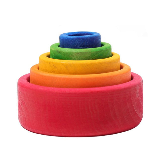 Rainbow Montessori Blocks Wooden Toys - Little Smart Minds Little Smart Minds Model 11 Little Smart Minds