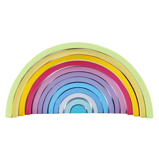 Rainbow Montessori Blocks Wooden Toys - Little Smart Minds Little Smart Minds Model 14 Little Smart Minds