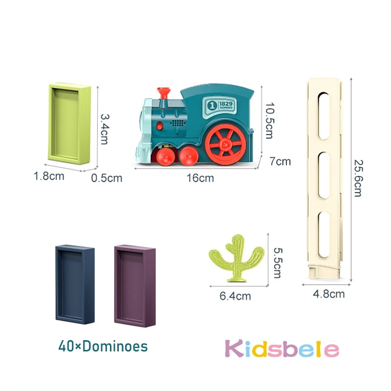 Electric Domino Train Car Set with Sound & Light