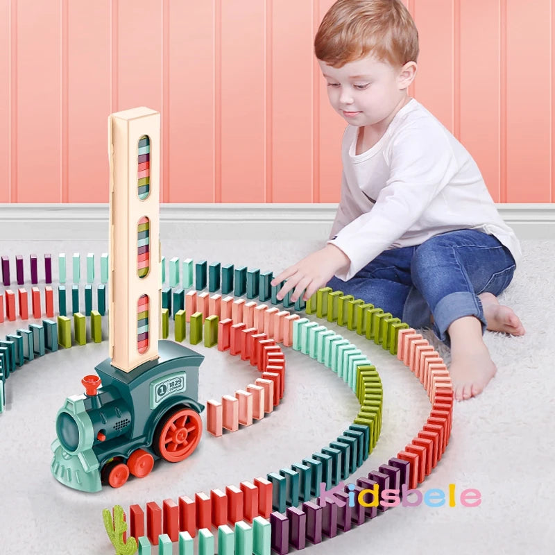 Electric Domino Train Car Set with Sound & Light