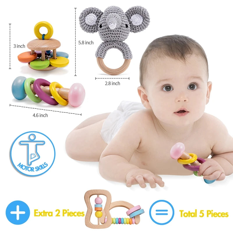 Wooden Chew Handheld Toys