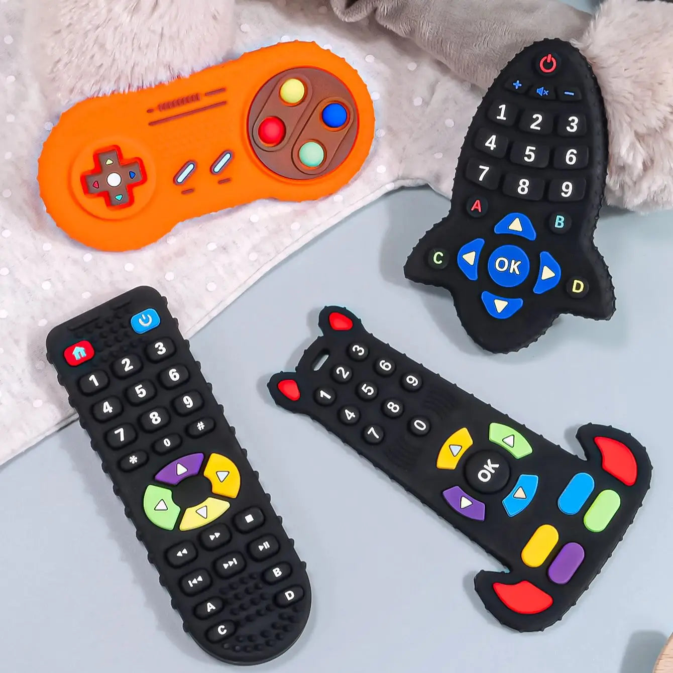 Remote Control Silicone Baby Teether Toys BPA Free