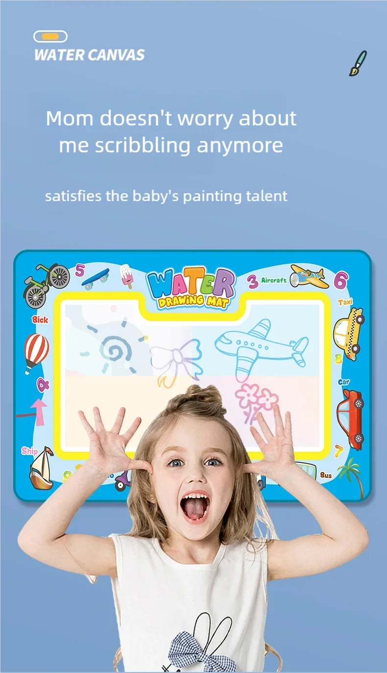 Montessori Magic Water Canvas Coloring Doodle Board