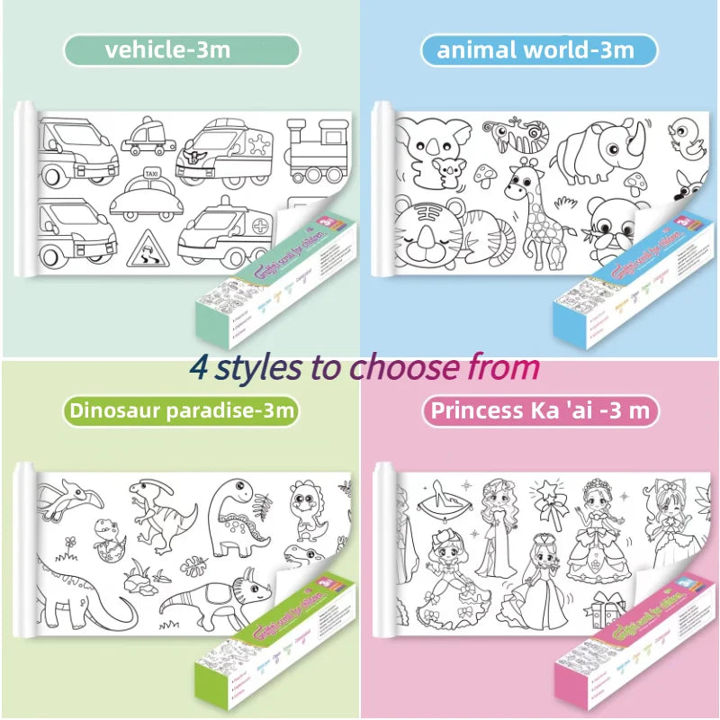 DIY Coloring Paper Roll Color Filling Paper