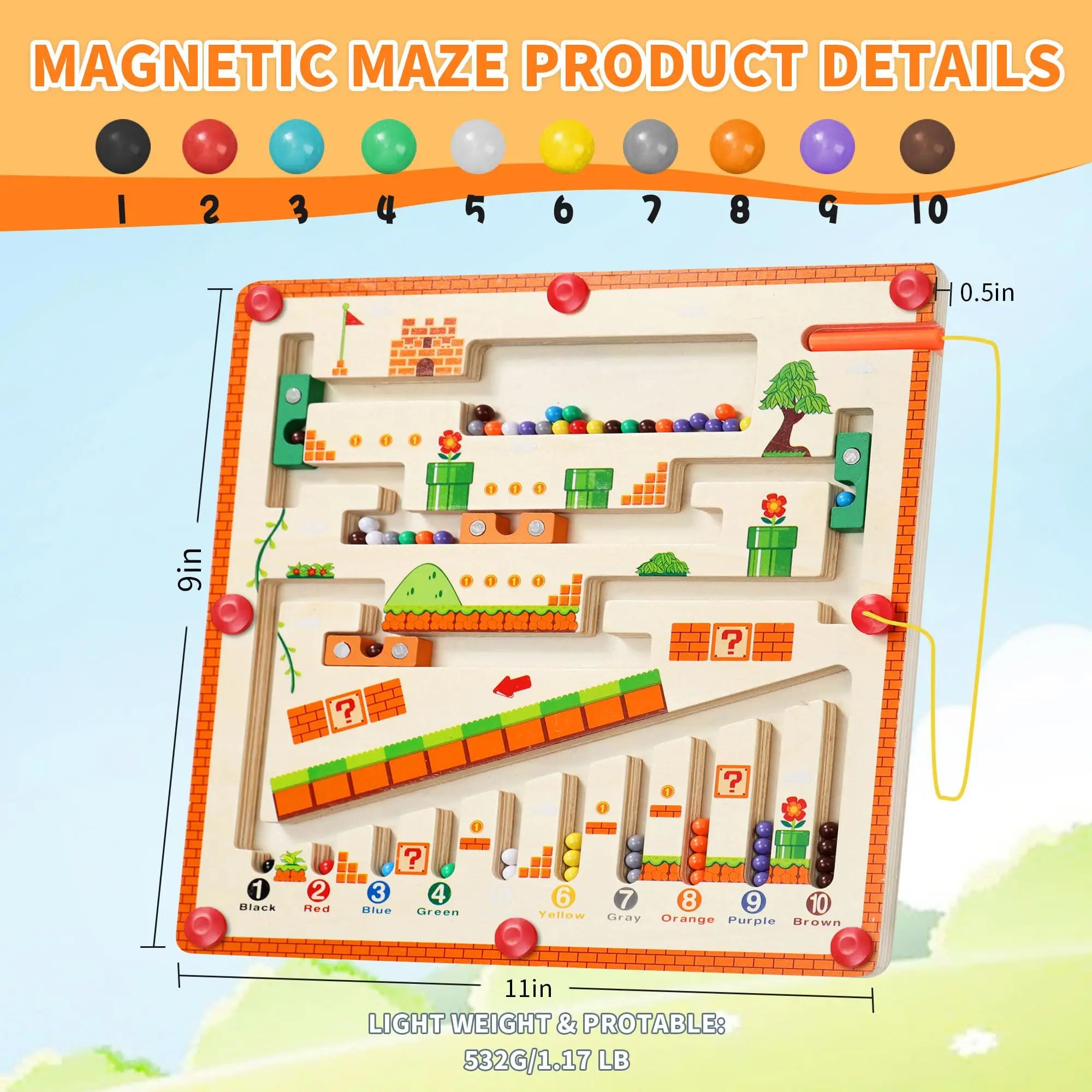 Magnetic Color and Number Maze