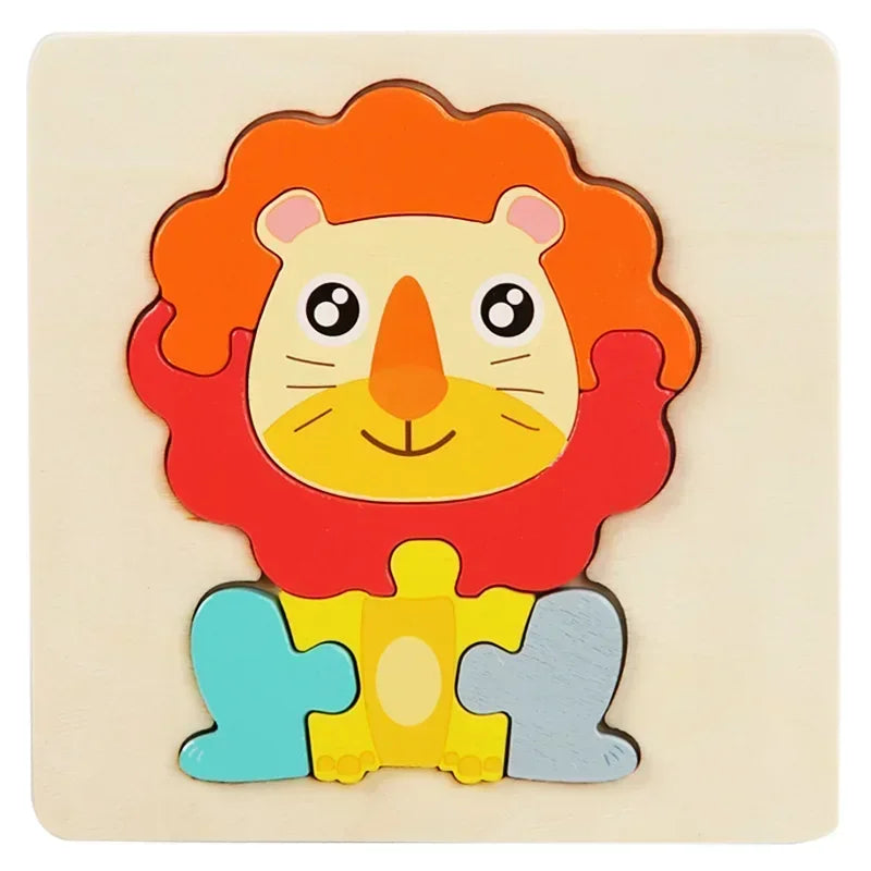 Wooden Puzzle Montessori Cartoon Animals