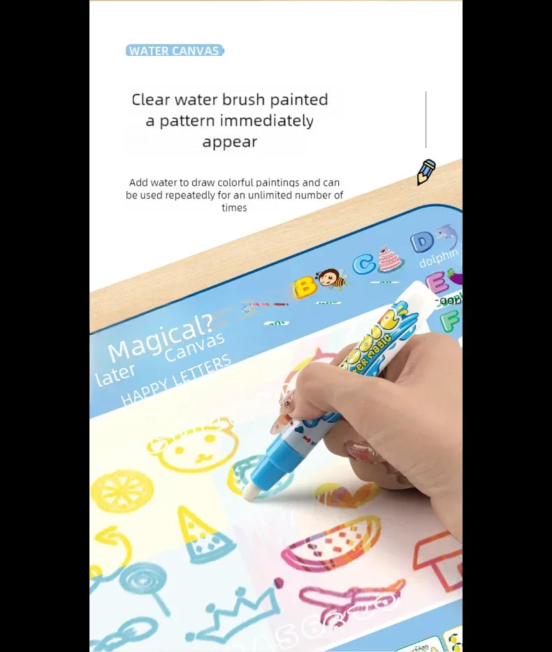 Montessori Magic Water Canvas Coloring Doodle Board