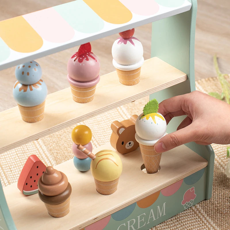 Montessori Wooden Ice Cream Playset