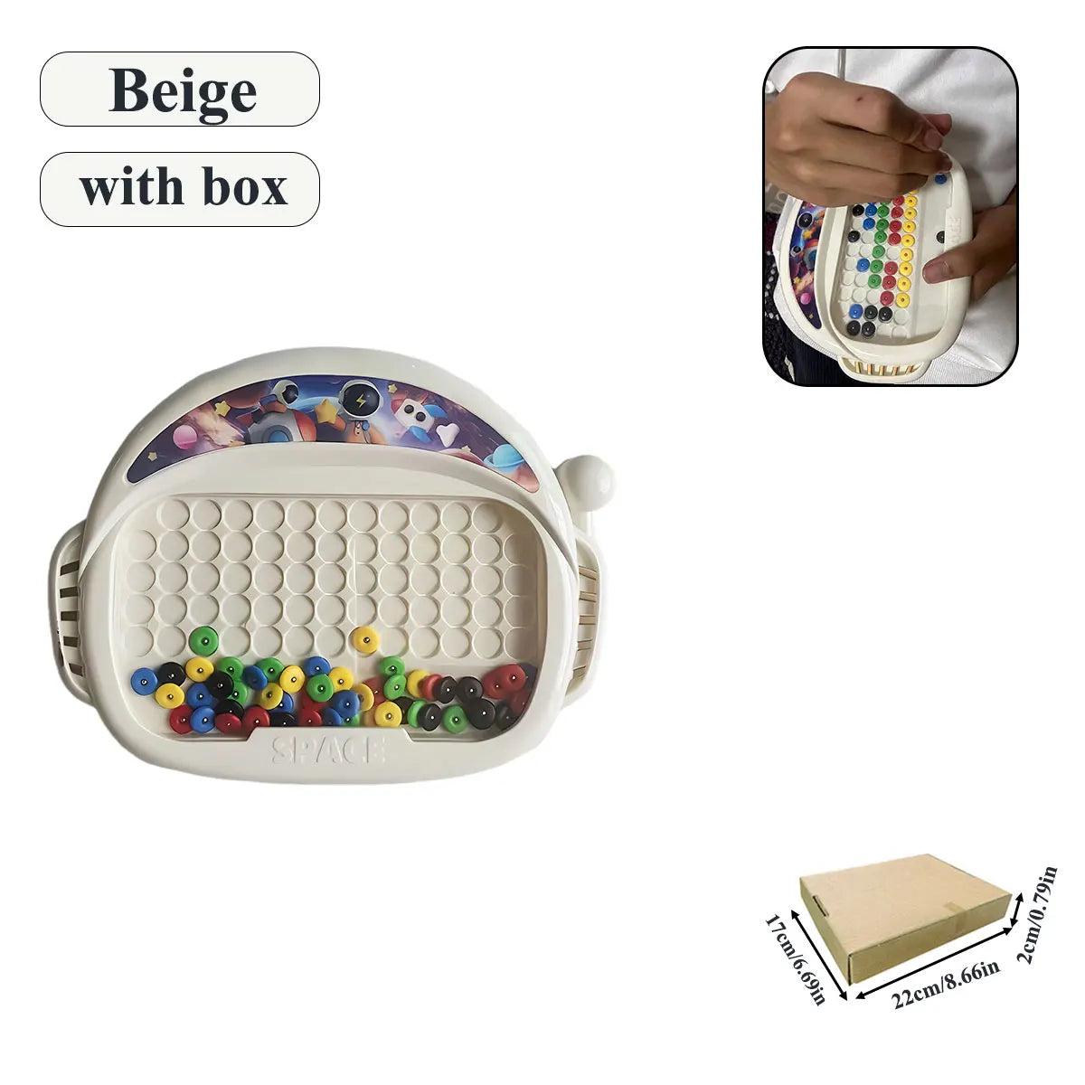 Magnetic Doodle Board with Pen & Beads