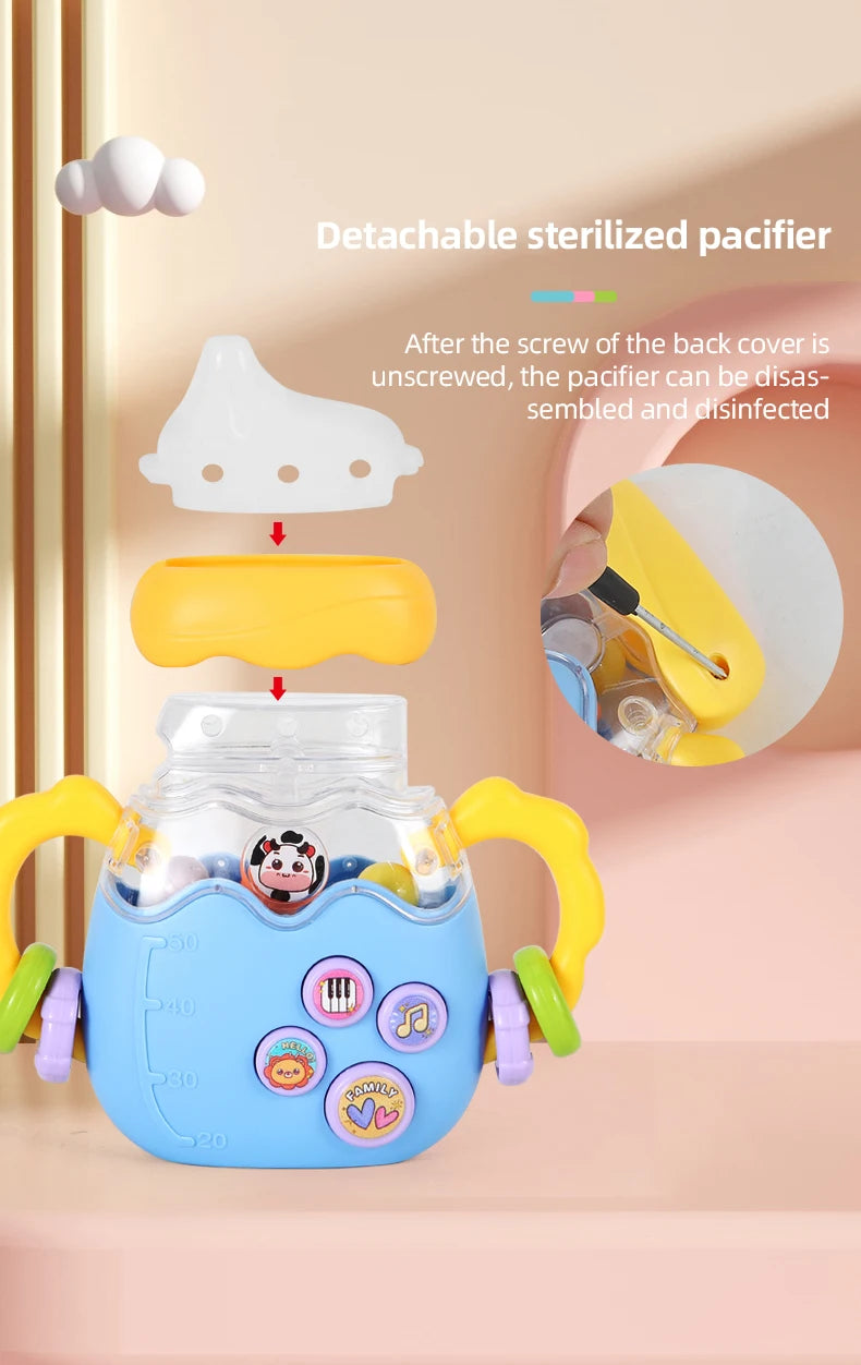 Baby Bottle Toy with Musical Rattle Teether