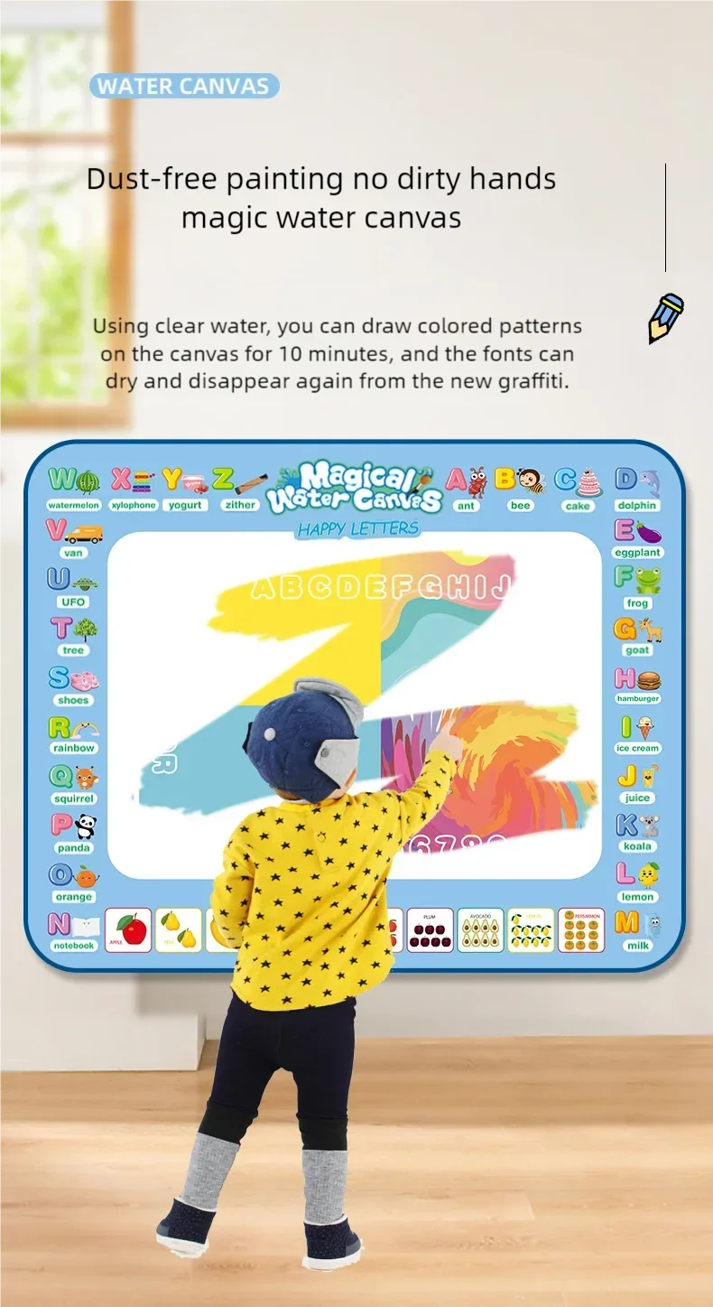 Montessori Magic Water Canvas Coloring Doodle Board