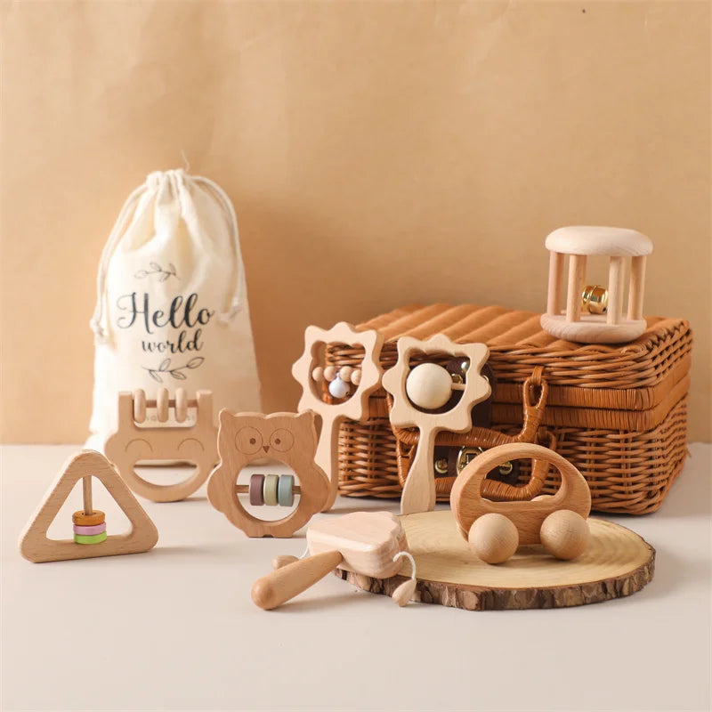 Wooden Chew Handheld Toys
