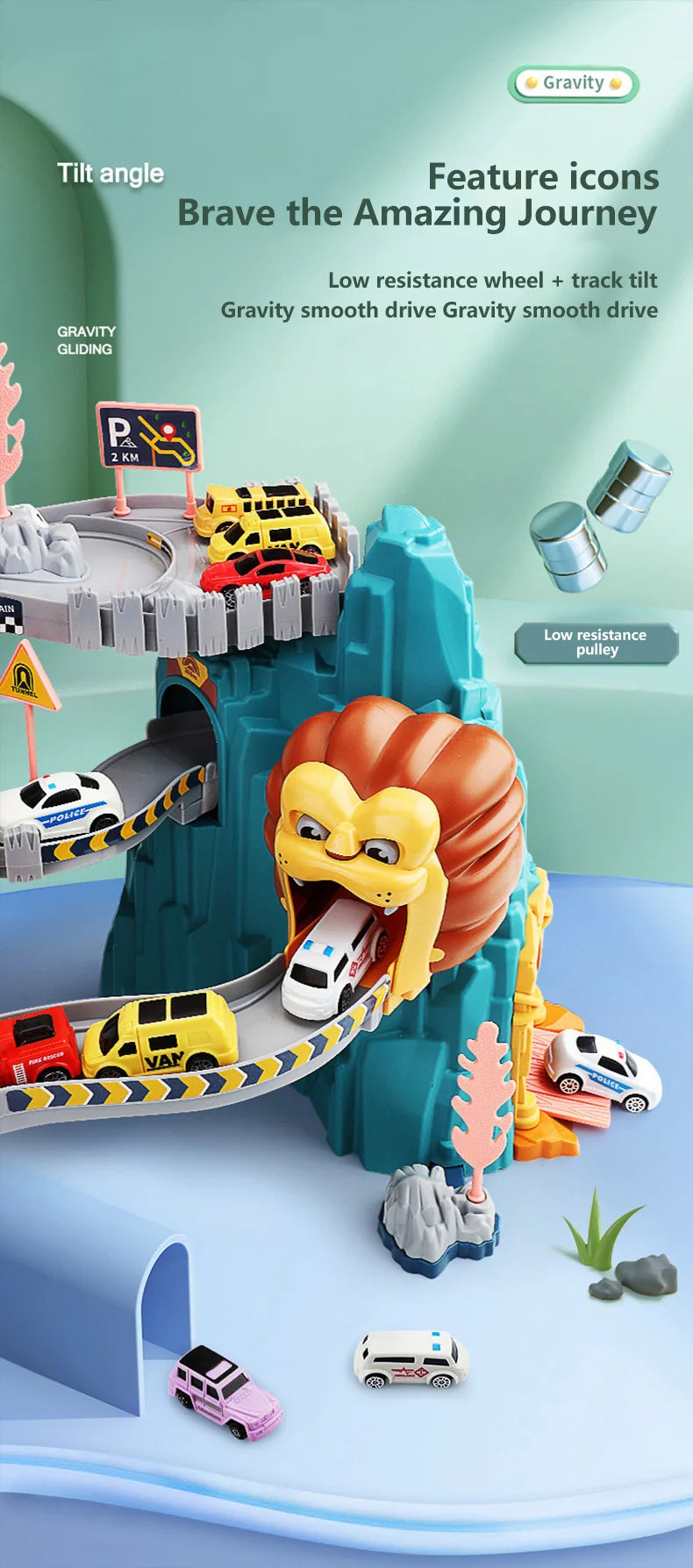 Lion Theme Car Track