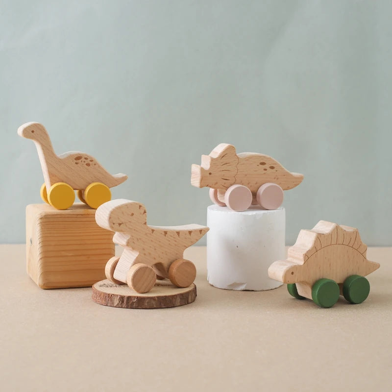 Montessori Wooden Dinosaur Car