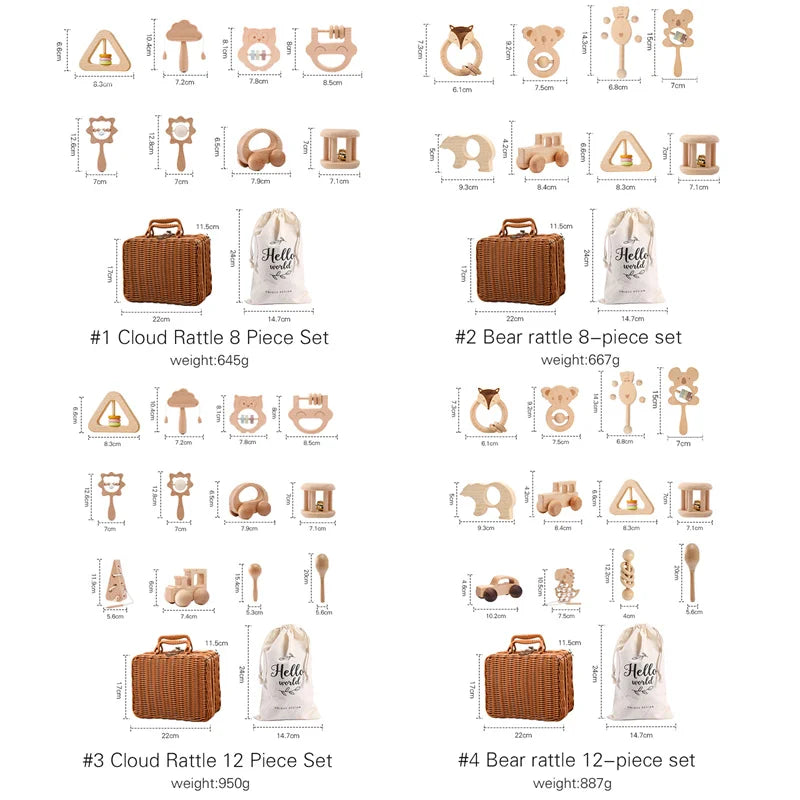 Wooden Chew Handheld Toys